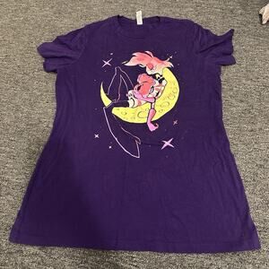 Hazbin Hotel Angel Dust & Fat Nugget Purple Vivziepop Size 2X Juniors shirt